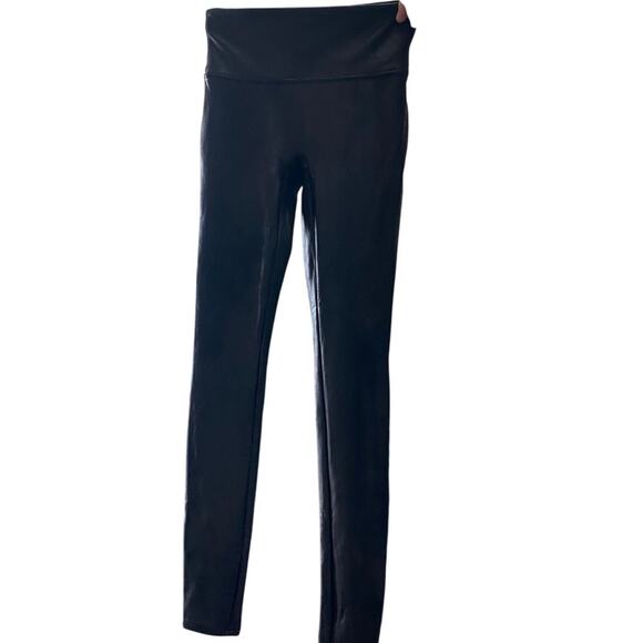Spanx Women Size SP Black Faux Leather Leggings 25 Waist - Picture 3 of 7